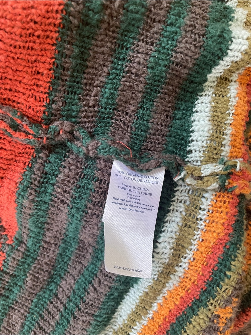 Faherty Southwestern organic cotton Cardigan /Robe size large - Picture 5 of 5